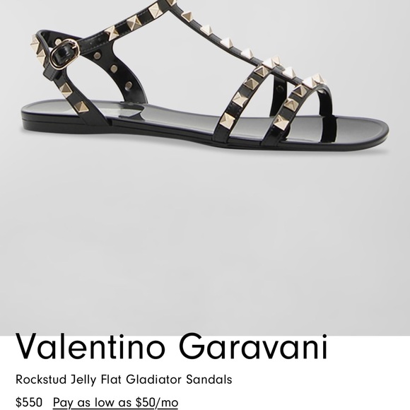 Great used condition Valentino Garavani Jelly Rockstud Sandals in Black Size 39 - Picture 4 of 4